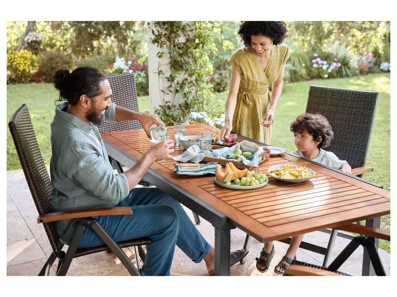 geflecht set ?valencia?. 9 teilig ausziehtisch & 8 klappsessel. braun geflecht set ?valencia?. 9 teilig ausziehtisch & 8 klappsessel. braun